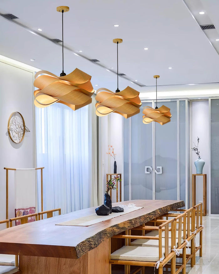 Lampa wisząca z naturalnego drewna – Elegancki dodatek do nowoczesnych wnętrz 7