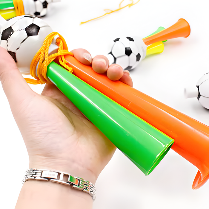 Hałasująca trąbka Vuvuzela do kibicowania na stadionie – głośna, 3-tonowa plastikowa konstrukcja – długość 35 cm 2