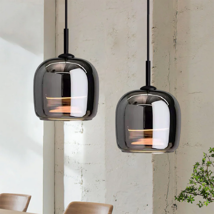 Lampa Wisząca Nordic Black Glass - Elegancki Żyrandol LED do Salonu i Jadalni, Oświetlenie nad Stół, Szkło Czarne 3
