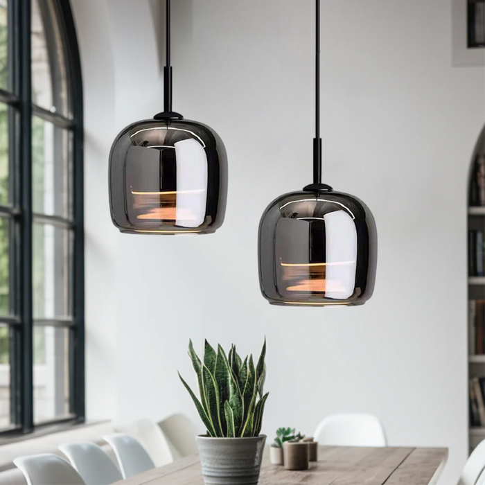 Lampa Wisząca Nordic Black Glass - Elegancki Żyrandol LED do Salonu i Jadalni, Oświetlenie nad Stół, Szkło Czarne 4