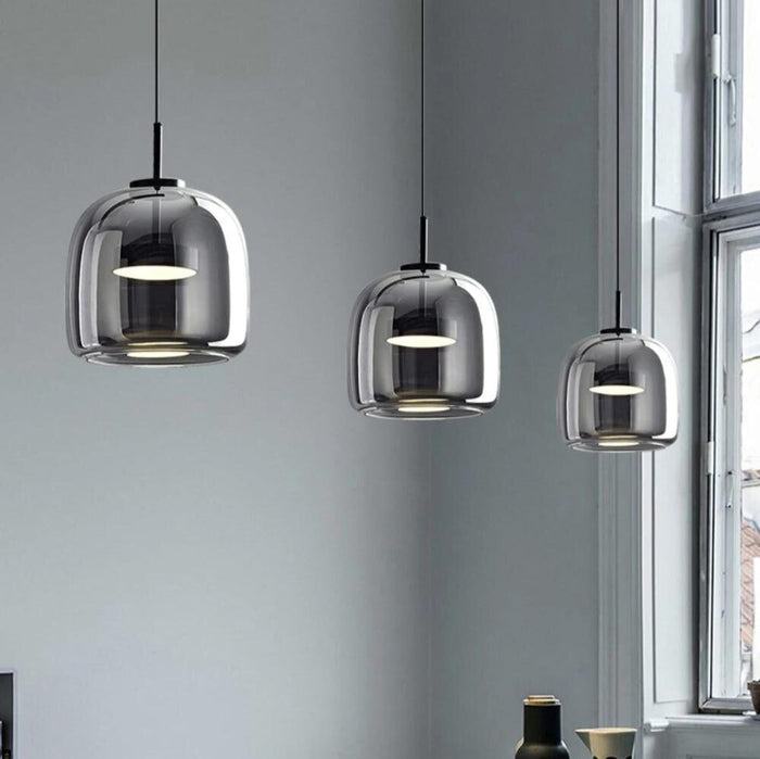 Lampa Wisząca Nordic Black Glass - Elegancki Żyrandol LED do Salonu i Jadalni, Oświetlenie nad Stół, Szkło Czarne 5