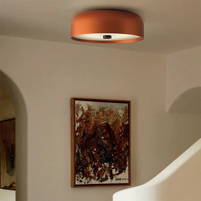 Lampa Sufitowa LED w Stylu Nordyckim – Okrągła z Metalowym Wykończeniem, Ciepłe Światło do Salonu i Sypialni 0