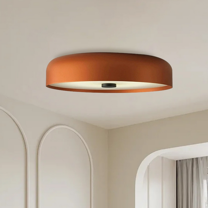 Lampa Sufitowa LED w Stylu Nordyckim – Okrągła z Metalowym Wykończeniem, Ciepłe Światło do Salonu i Sypialni 1
