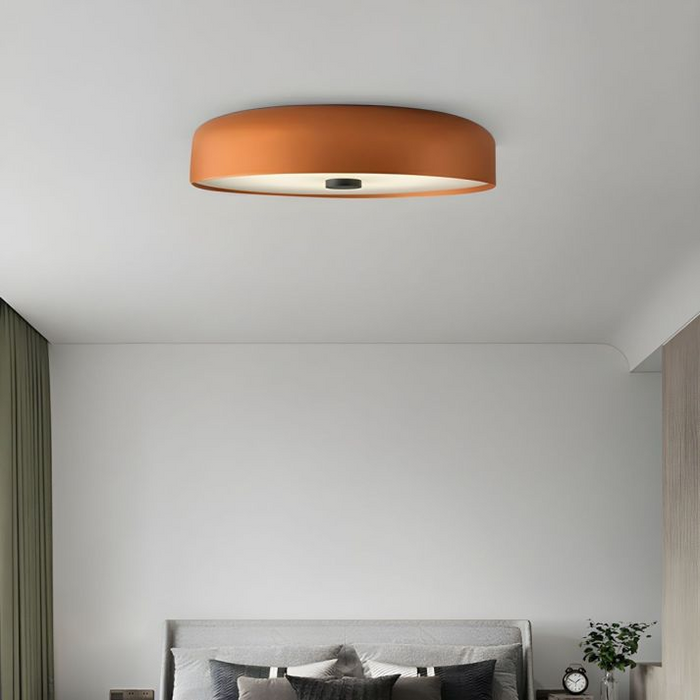 Lampa Sufitowa LED w Stylu Nordyckim – Okrągła z Metalowym Wykończeniem, Ciepłe Światło do Salonu i Sypialni 2