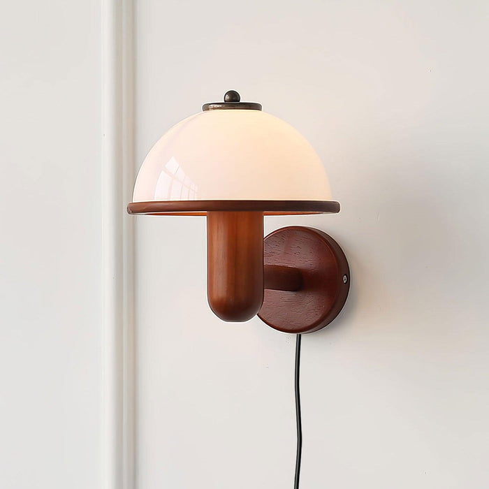 Lampa Ścienna z Drewna Dębowego i Białym Abażurem – Nowoczesny Kinkiet Ścienny do Wnętrz 6