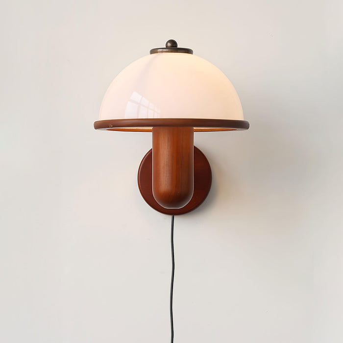 Lampa Ścienna z Drewna Dębowego i Białym Abażurem – Nowoczesny Kinkiet Ścienny do Wnętrz 7