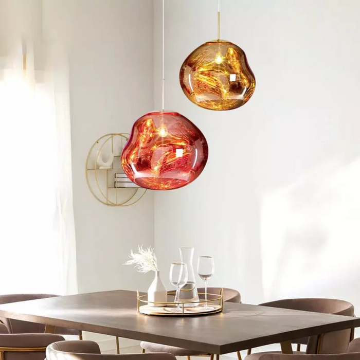 Organiczna Lampa Wisząca Kula do Salonu – Oświetlenie Nad Stół w Żywych Kolorach, E27, Wysoka Jakość, 4 Rozmiary 2