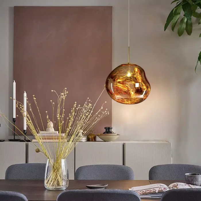 Organiczna Lampa Wisząca Kula do Salonu – Oświetlenie Nad Stół w Żywych Kolorach, E27, Wysoka Jakość, 4 Rozmiary 4