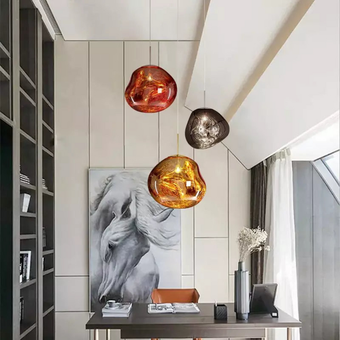 Organiczna Lampa Wisząca Kula do Salonu – Oświetlenie Nad Stół w Żywych Kolorach, E27, Wysoka Jakość, 4 Rozmiary 5