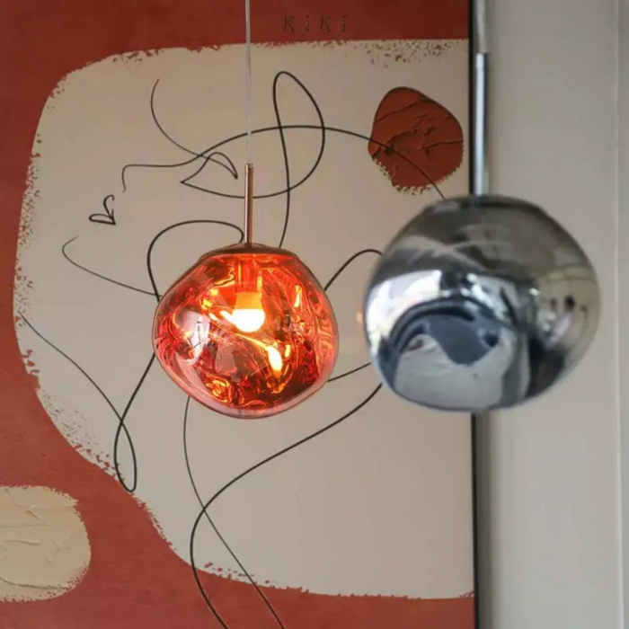 Organiczna Lampa Wisząca Kula do Salonu – Oświetlenie Nad Stół w Żywych Kolorach, E27, Wysoka Jakość, 4 Rozmiary 7