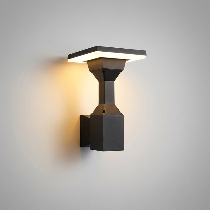 Kinkiet zewnętrzny LED z aluminiową obudową w nowoczesnym czarnym designie, odporny na war 4
