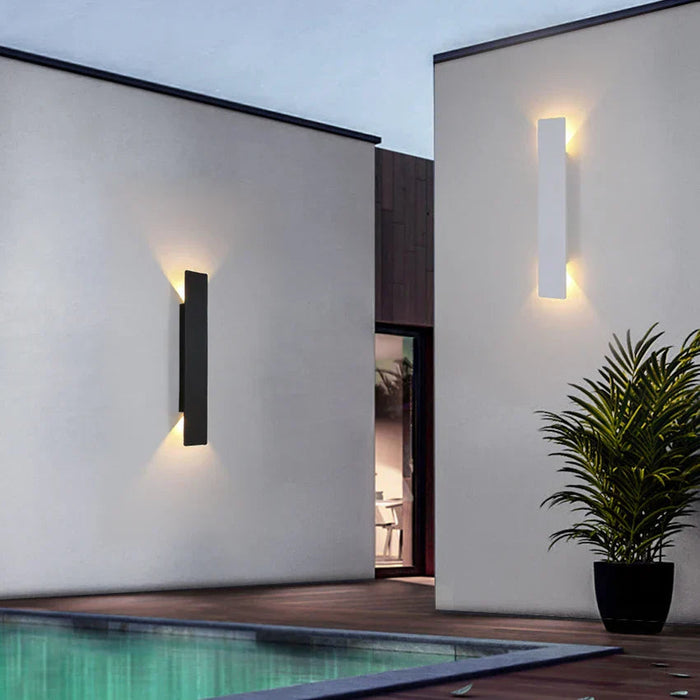 Zewnętrzne kinkiety z dwukierunkowym światłem – wodoodporne aluminium, minimalistyczny design 3