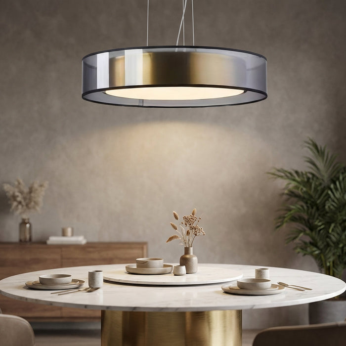 Lampa wisząca z regulowaną wysokością i wykończeniem w kolorze różowego złota – nowoczesna lampa wisząca ze szkła 1