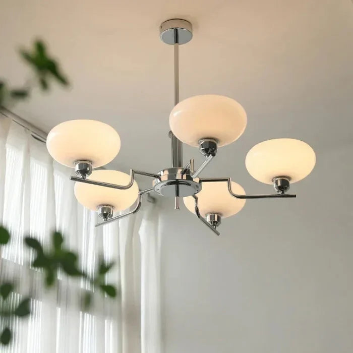 Pendant lamp with milky shades — modern elegance for the living room