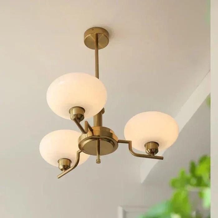 Pendant lamp with milky shades — modern elegance for the living room