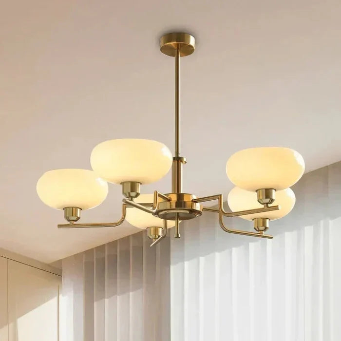 Pendant lamp with milky shades — modern elegance for the living room