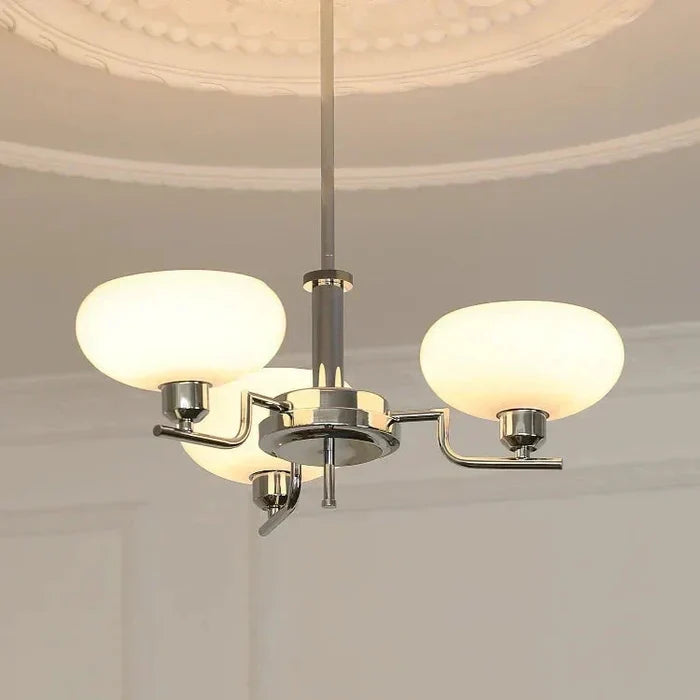 Pendant lamp with milky shades — modern elegance for the living room