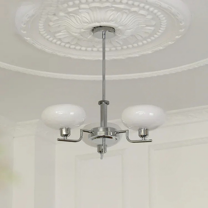Pendant lamp with milky shades — modern elegance for the living room