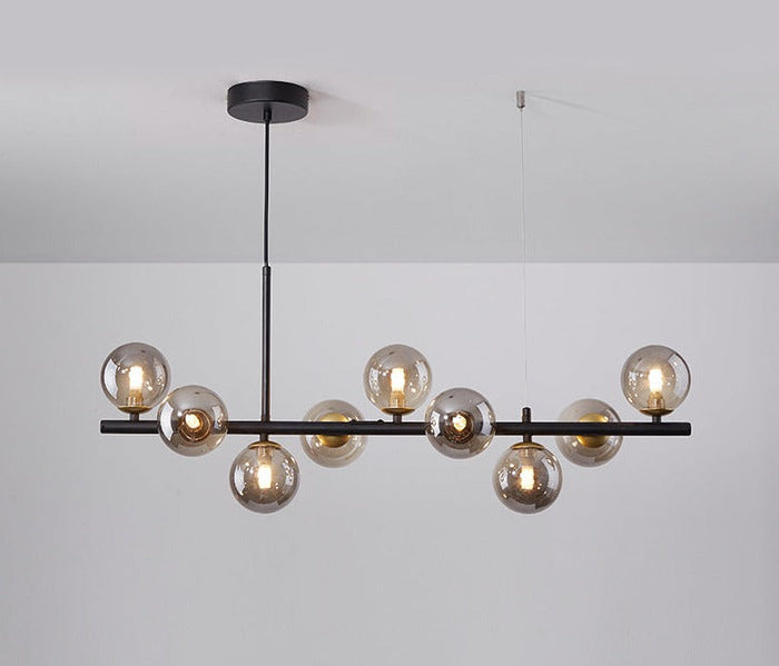 Lampa Wisząca do Jadalni z Żelaza i Szkła – Elegancka Lampa Nad Stół z Regulowaną Wysokością 0