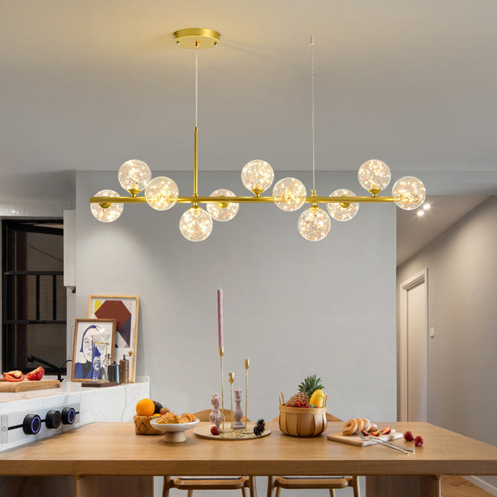 Lampa Wisząca do Jadalni z Żelaza i Szkła – Elegancka Lampa Nad Stół z Regulowaną Wysokością 2