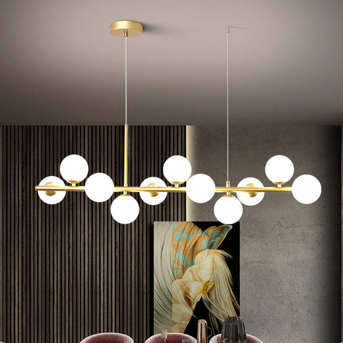 Lampa Wisząca do Jadalni z Żelaza i Szkła – Elegancka Lampa Nad Stół z Regulowaną Wysokością 5