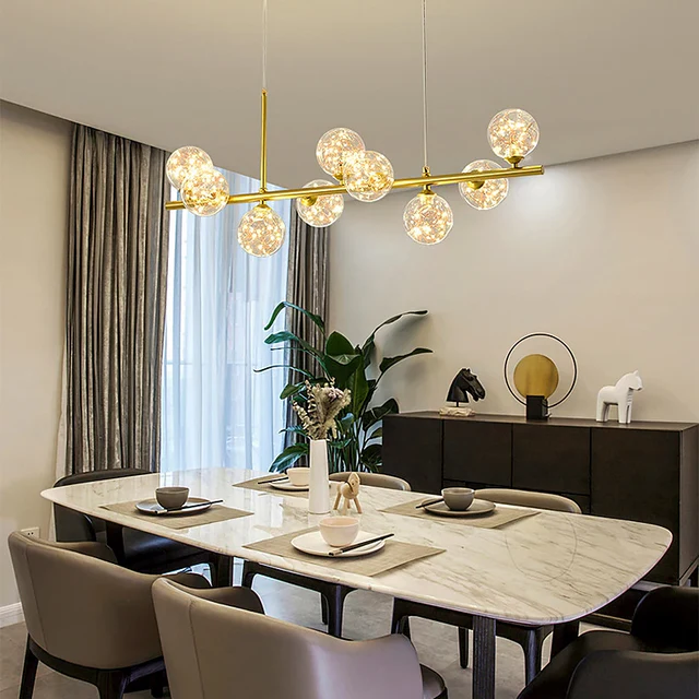 Lampa Wisząca do Jadalni z Żelaza i Szkła – Elegancka Lampa Nad Stół z Regulowaną Wysokością 6