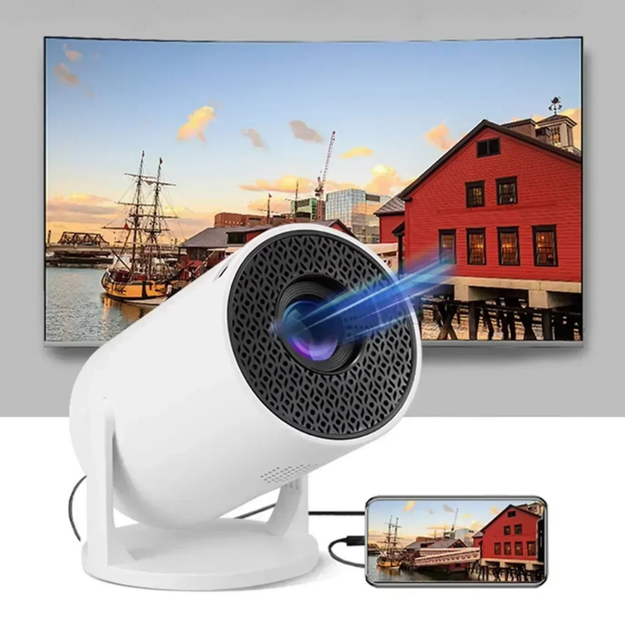 Miniaturowy projektor przenośny 4K z Wi-Fi i Bluetooth – kompaktowe kino domowe do filmów i gier 0
