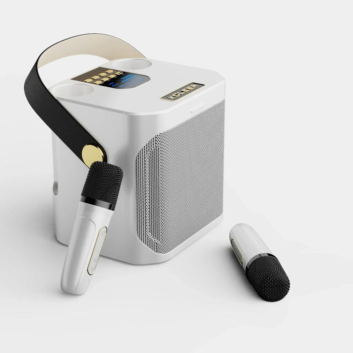 Przenośny Głośnik Karaoke Bluetooth z Dźwiękiem 360° i Dwoma Mikrofonami Bezprzewodowymi 3