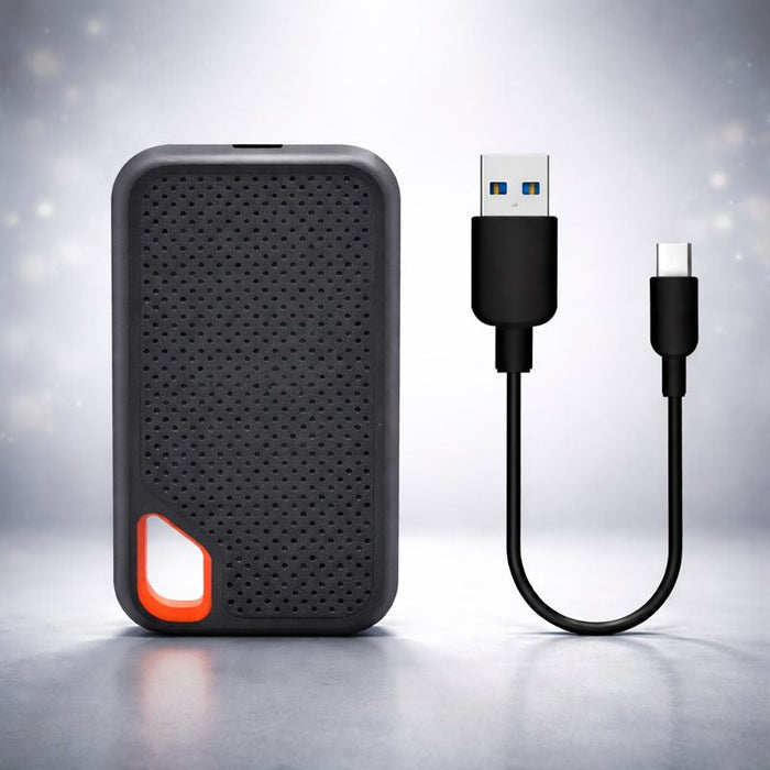 Przenośny zewnętrzny dysk SSD z szybkim transferem przez USB C – kompaktowa, anodowana aluminiowa pamięć masowa 1