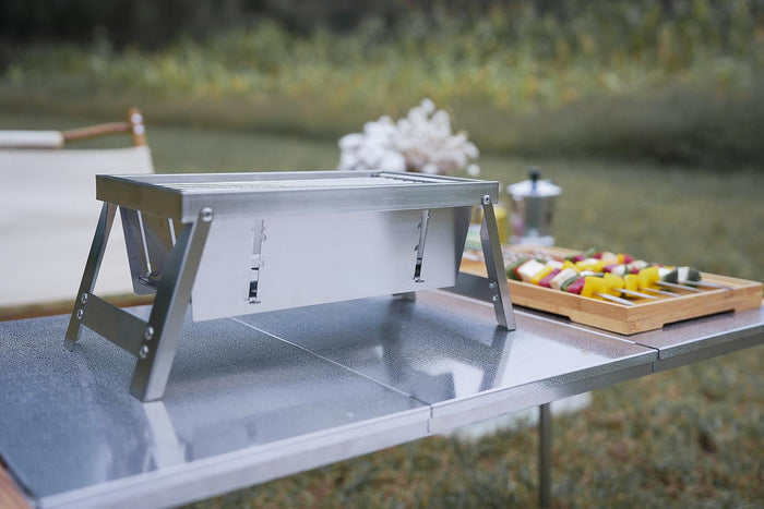 Przenośny Składany Grill ze Stali Nierdzewnej z Regulowaną Wysokością – Idealny na Wyprawy na Świeżym Powietrzu 3