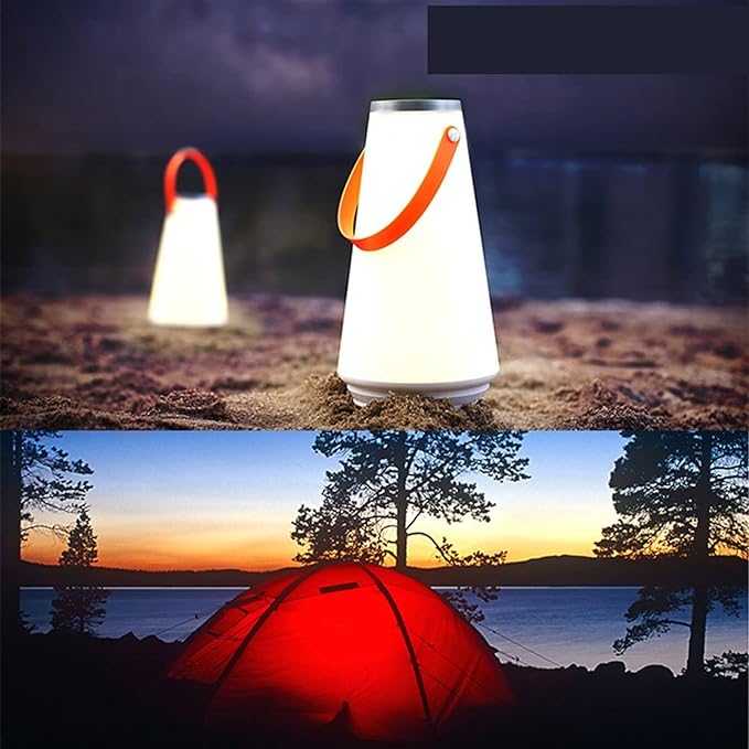 Przenośna Lampa Kempingowa LED z Wbudowanym Uchwytem – 24 Godziny Światła, Regulowana Jasność, Biała 3