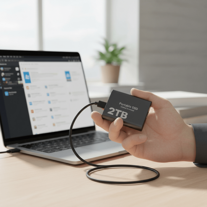 Przenośny dysk SSD z interfejsem USB C – szybki zewnętrzny dysk zapasowy 0