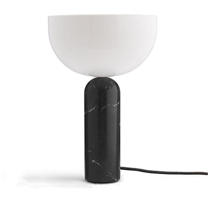 Marmurowa Lampa Stołowa Raja z LED – Elegancka Lampka Stołowa do Salonów, Biała, 35 cm, Nowoczesny Design 0