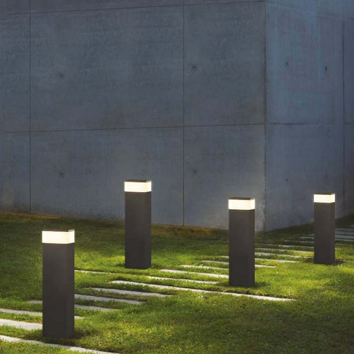 Prostokątna Lampa Zewnętrzna LED z Metalową Ramą – Nowoczesna Lampa Zewnętrzna Solarna do Ogrodu i Tarasu 0