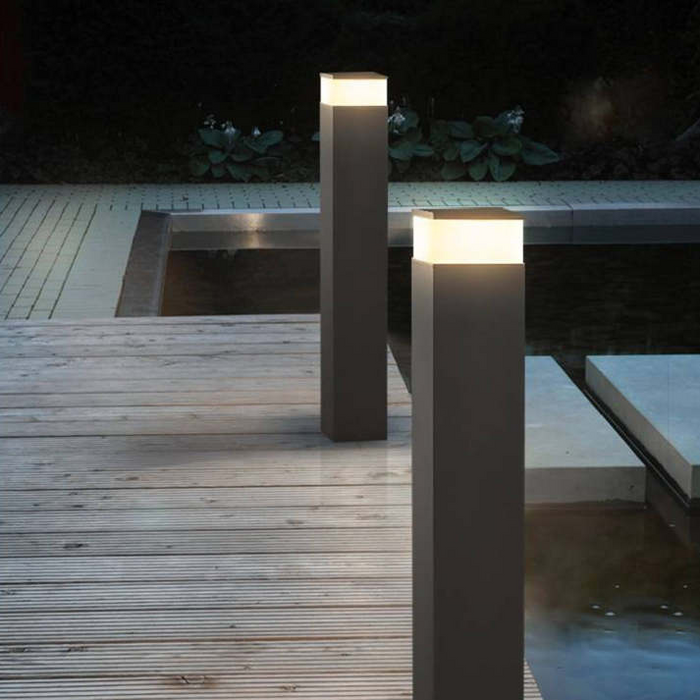 Prostokątna Lampa Zewnętrzna LED z Metalową Ramą – Nowoczesna Lampa Zewnętrzna Solarna do Ogrodu i Tarasu 2