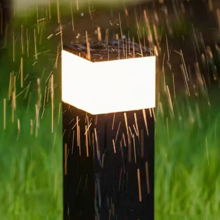 Prostokątna Lampa Zewnętrzna LED z Metalową Ramą – Nowoczesna Lampa Zewnętrzna Solarna do Ogrodu i Tarasu 4