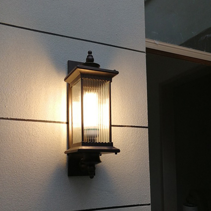 Prostokątny Kinkiet Zewnętrzny Retro – Czarny, Rustykalny Design do Oświetlenia Tarasów i Ogrodów 3