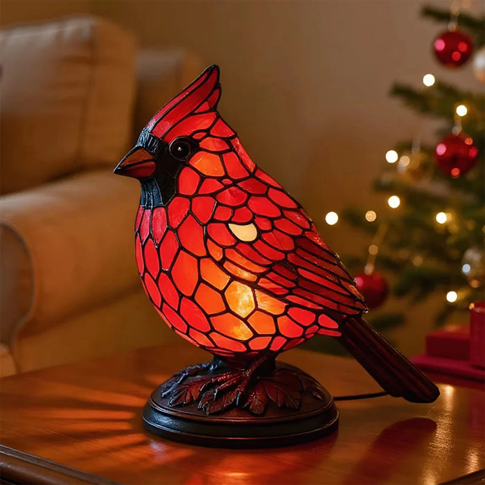 Czerwona Lampa Stołowa z Mozaikowym Abażurem – Lampka Nocna USB w Stylu Art Deco do Salonów i Sypialni 0