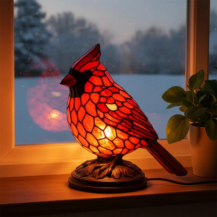 Czerwona Lampa Stołowa z Mozaikowym Abażurem – Lampka Nocna USB w Stylu Art Deco do Salonów i Sypialni 1