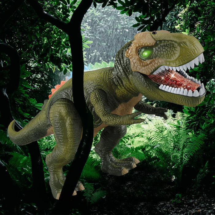 Zdalnie Sterowany Dinozaur z Efektami Dźwiękowymi i Świetlnymi – Interaktywna Zabawka Dinozaura dla Dzieci, 46 cm 2