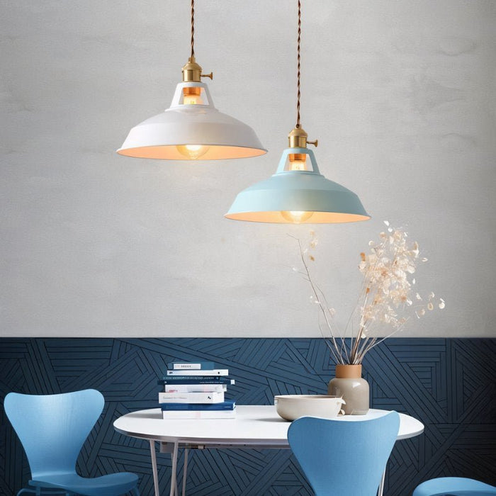 Lampa Wisząca Stożkowa Retro z Żelaza do Salonu, Lampy nad Stół, Industrialna, 20 cm Wysokości, 26 cm Średnicy 0