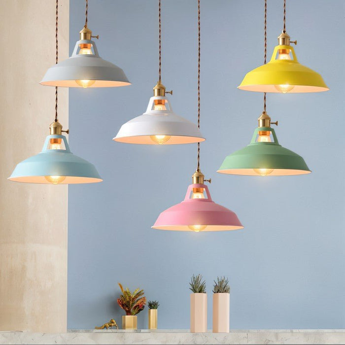 Lampa Wisząca Stożkowa Retro z Żelaza do Salonu, Lampy nad Stół, Industrialna, 20 cm Wysokości, 26 cm Średnicy 2