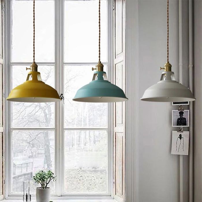 Lampa Wisząca Stożkowa Retro z Żelaza do Salonu, Lampy nad Stół, Industrialna, 20 cm Wysokości, 26 cm Średnicy 3