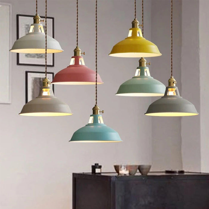 Lampa Wisząca Stożkowa Retro z Żelaza do Salonu, Lampy nad Stół, Industrialna, 20 cm Wysokości, 26 cm Średnicy 5