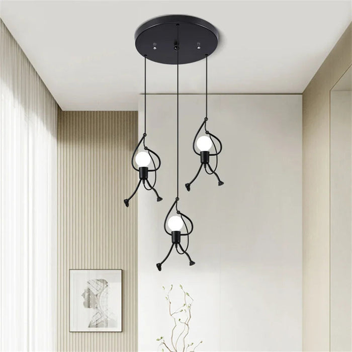 Lampa Wisząca w Kształcie Lalki Retro – Regulowana Wysokość Idealna do Salonu i Pokoju Dziecięcego 7