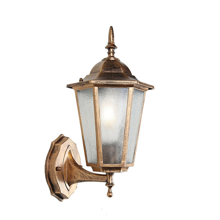 Retro Szklany Kinkiet Ogrodowy z Metalową Ramą – Stylowe Oświetlenie Zewnętrzne z Lampą Edisona, Aluminium i Szkło 7