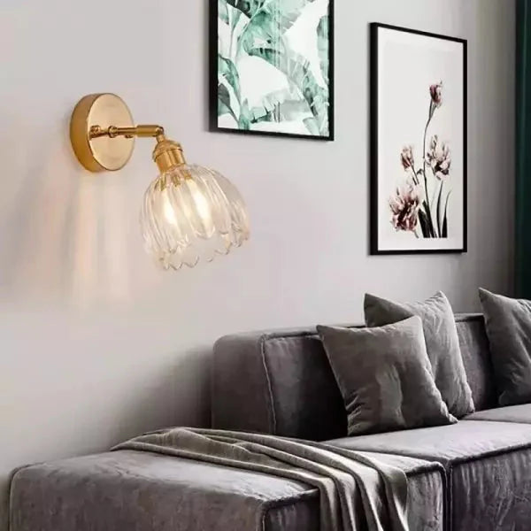 Retro Kinkiet Ścienny Szklany z Kwiatowym Kloszem Tulipana – Elegancka Lampa do Sypialni i Salonu 6