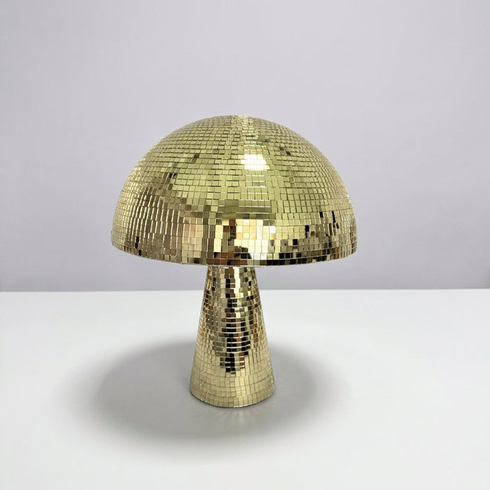 Lampa stołowa retro w kształcie grzyba z lustrzaną mozaiką szklaną, idealna jako dekor 4