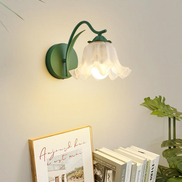 Retro Kinkiet Ścienny z Kwiatowym Motywem – Lampa na Ścianę z Metalu i Akrylu, 5W, Idealna do Ogrodu i Wnętrz 1
