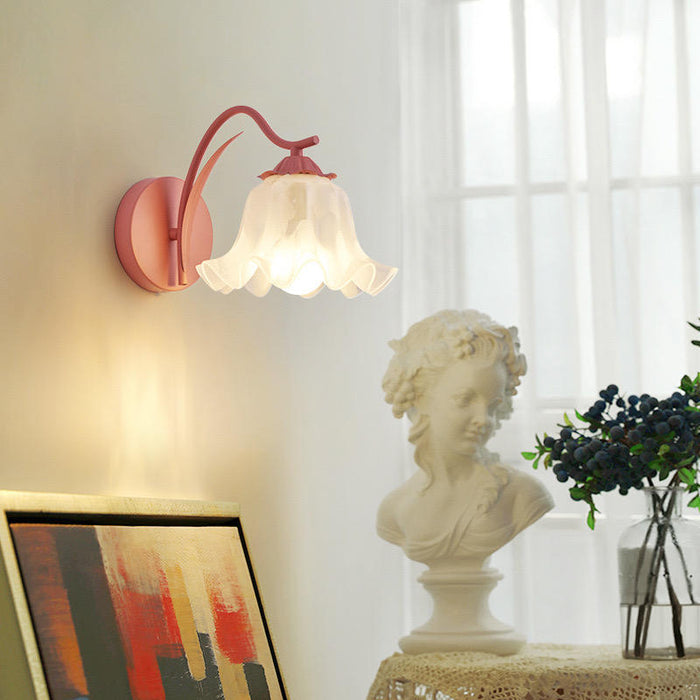 Retro Kinkiet Ścienny z Kwiatowym Motywem – Lampa na Ścianę z Metalu i Akrylu, 5W, Idealna do Ogrodu i Wnętrz 2